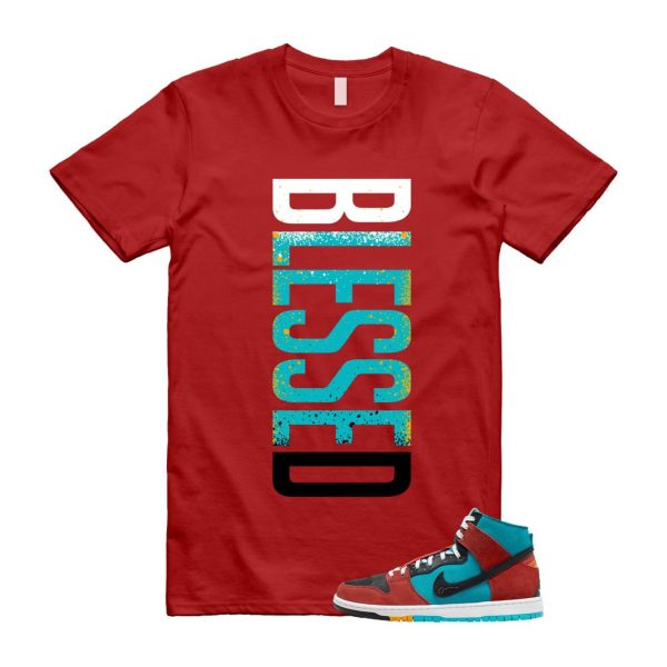 Di'orr Greenwood Navajo Arts Turquoise Blue Black Rugged Orange SB Dunk High T Shirt Match VERTBLS ,FQ1775-400 Jezsport.com