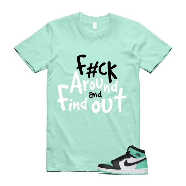 Green Glow 1 Retro High OG White Black Mint T Shirt Match FCK2 ,FD1437-130 Jezsport.com