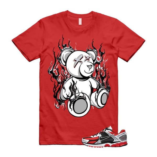 Zoom Vomero 5 Bright Crimson Silver Black White T Shirt Match LIT Jezsport.com