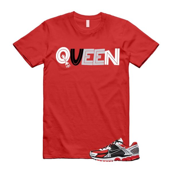 Zoom Vomero 5 Bright Crimson Silver Black White T Shirt Match QUEEN Jezsport.com