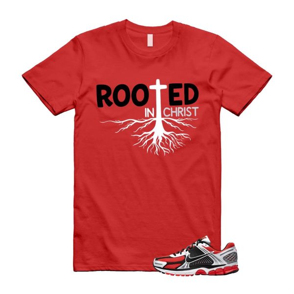 Zoom Vomero 5 Bright Crimson Silver Black White T Shirt Match ROOTED Jezsport.com