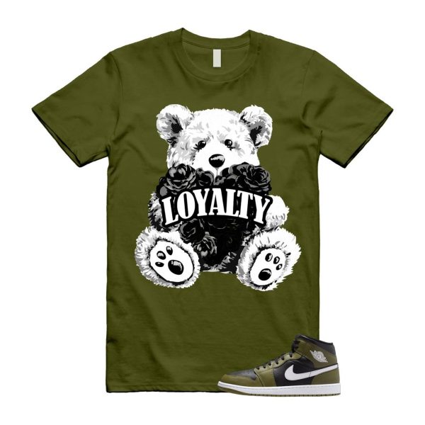 1 Sequoia Olive Green Black White Air Mid T Shirt Match LYLTY Jezsport.com