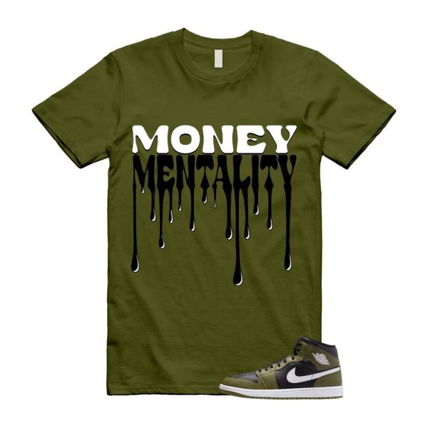 1 Sequoia Olive Green Black White Air Mid T Shirt Match MENTALITY Jezsport.com