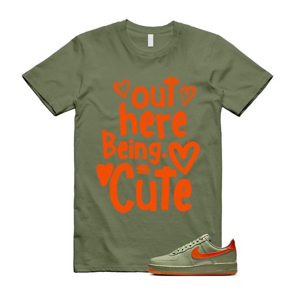 Air Force 1 Wet Putty 2.0 Low '07 Premium Oil Green Safety Orange T Shirt Match C2 ,HJ9118-386 Jezsport.com