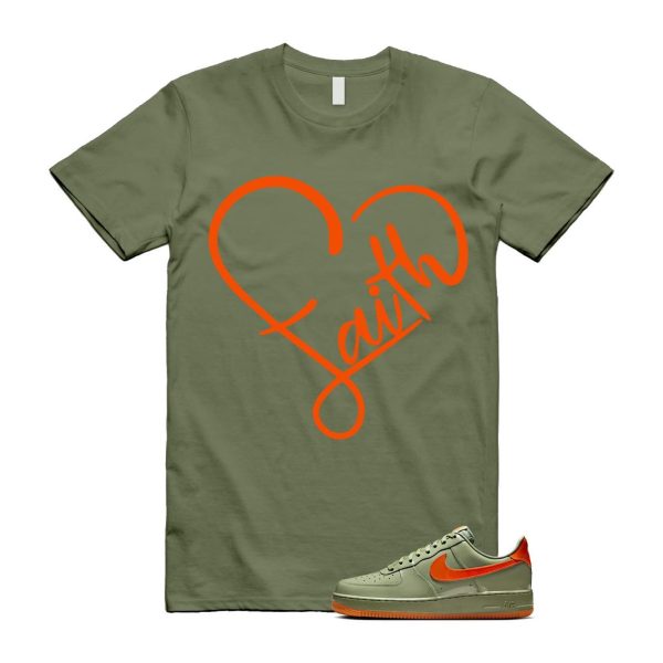 Air Force 1 Wet Putty 2.0 Low '07 Premium Oil Green Safety Orange T Shirt Match FAITH Jezsport.com