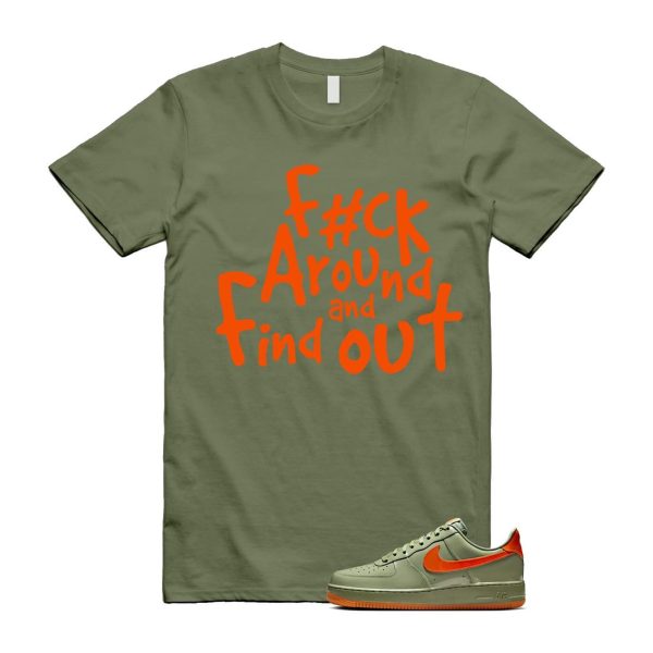 Air Force 1 Wet Putty 2.0 Low '07 Premium Oil Green Safety Orange T Shirt Match FCK2 Jezsport.com