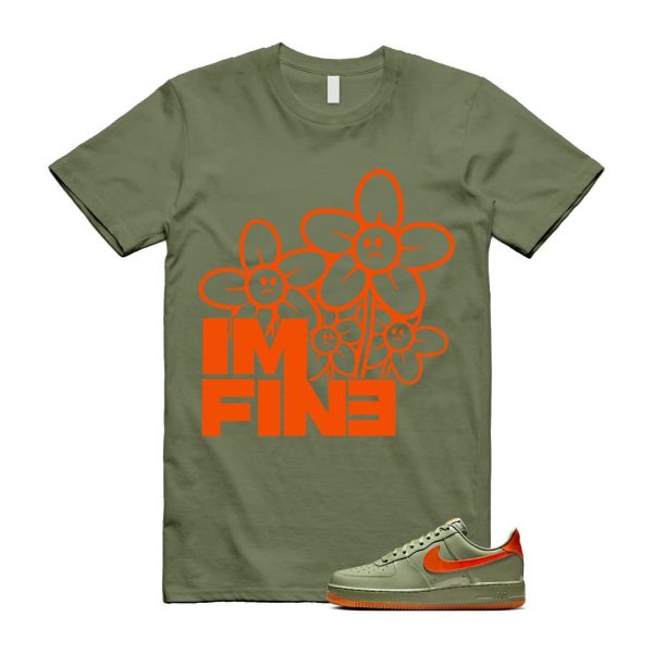 Air Force 1 Wet Putty 2.0 Low '07 Premium Oil Green Safety Orange T Shirt Match FINE Jezsport.com