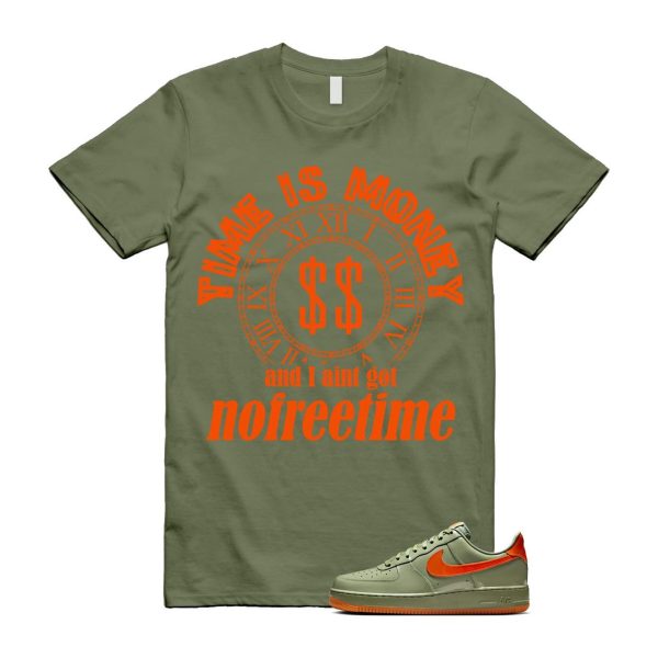 Air Force 1 Wet Putty 2.0 Low '07 Premium Oil Green Safety Orange T Shirt Match FREE TIME ,HJ9118-386 Jezsport.com