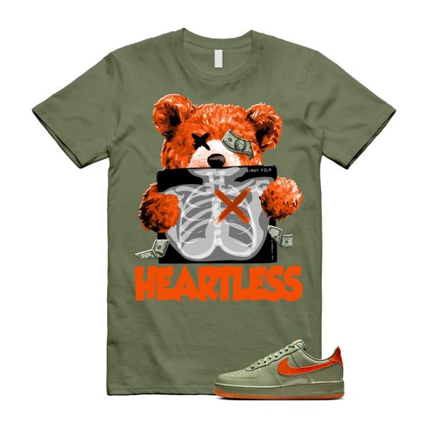 Air Force 1 Wet Putty 2.0 Low '07 Premium Oil Green Safety Orange T Shirt Match HEART Jezsport.com