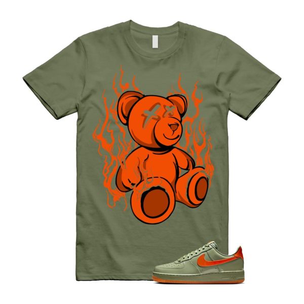 Air Force 1 Wet Putty 2.0 Low '07 Premium Oil Green Safety Orange T Shirt Match LIT Jezsport.com