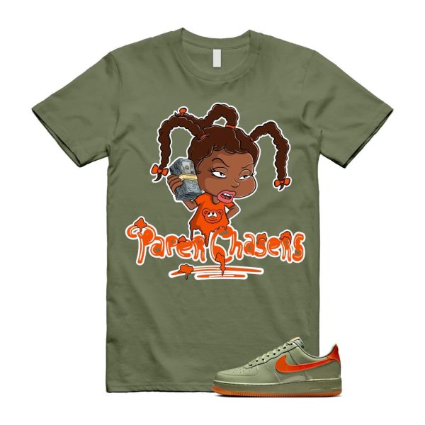 Air Force 1 Wet Putty 2.0 Low '07 Premium Oil Green Safety Orange T Shirt Match PC Jezsport.com