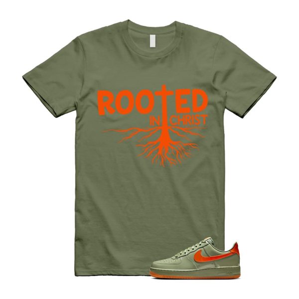 Air Force 1 Wet Putty 2.0 Low '07 Premium Oil Green Safety Orange T Shirt Match ROOTED Jezsport.com