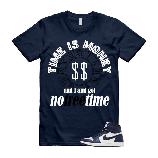 1 Midnight Navy Black White Sail Retro High OG T Shirt Match FREE TIME ,FD1437-401 Jezsport.com