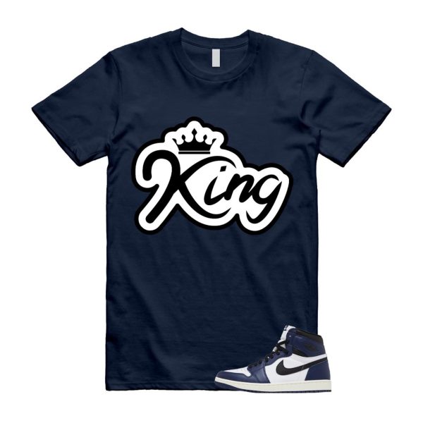 1 Midnight Navy Black White Sail Retro High OG T Shirt Match K2 ,FD1437-401 Jezsport.com