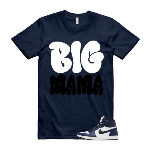 1 Midnight Navy Black White Sail Retro High OG T Shirt Match MAMA ,FD1437-401 Jezsport.com