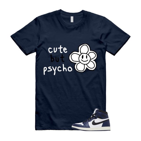 1 Midnight Navy Black White Sail Retro High OG T Shirt Match PSYCHO ,FD1437-401 Jezsport.com