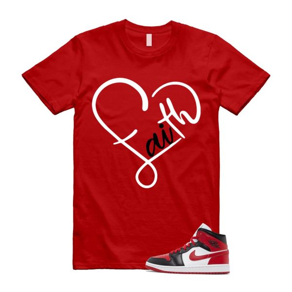 1 Alternate Bred Toe Gym Red Black White Mid T Shirt Match FAITH ,BQ6472-079 Jezsport.com