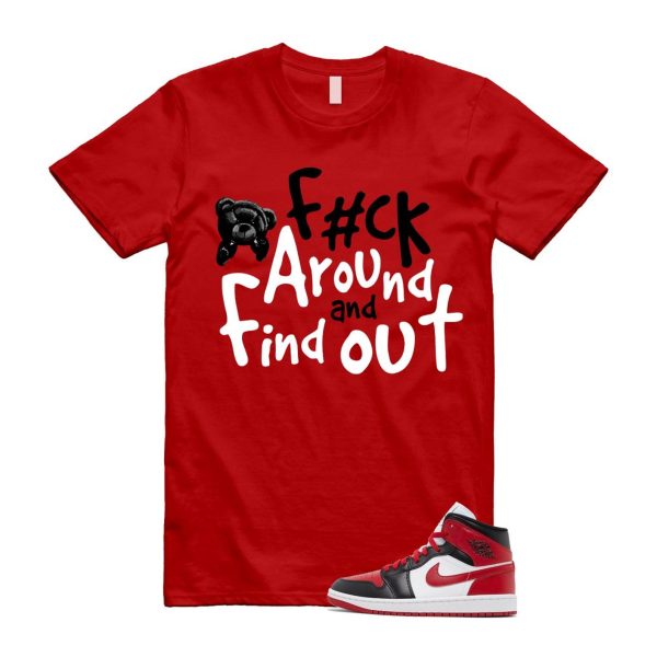 1 Alternate Bred Toe Gym Red Black White Mid T Shirt Match FCK ,BQ6472-079 Jezsport.com