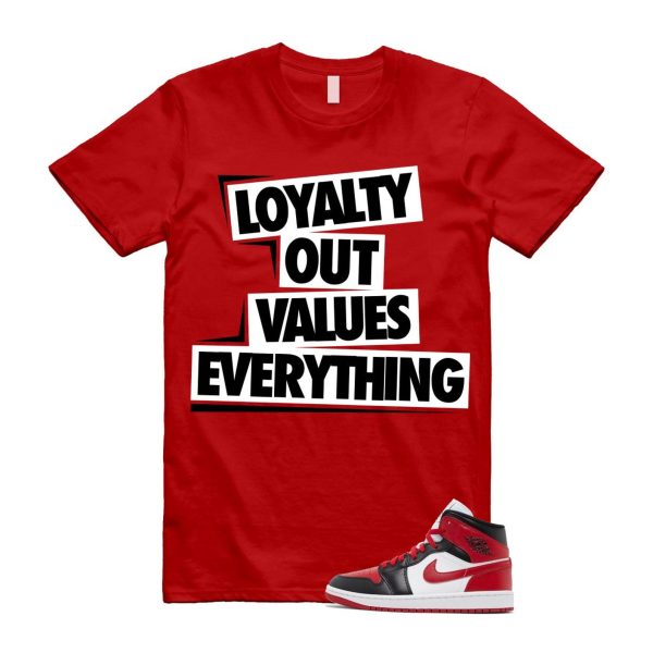 1 Alternate Bred Toe Gym Red Black White Mid T Shirt Match LOVE ,BQ6472-079 Jezsport.com