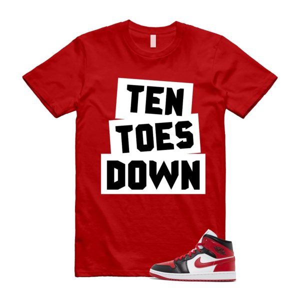 1 Alternate Bred Toe Gym Red Black White Mid T Shirt Match TTD ,BQ6472-079 Jezsport.com