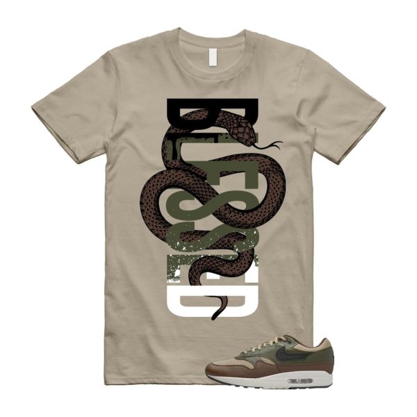 Air Max 1 Essential Premium Cargo Khaki Neutral Olive Cacao Wow T Shirt Match SNAKEBLS Jezsport.com