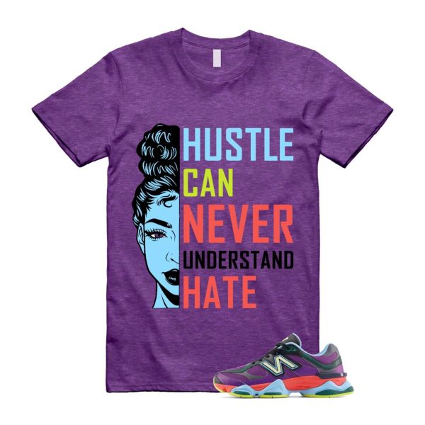 9060 Neon Nights Purple Red Blue Black T Shirt Match HUSTLE ,U9060RPO Jezsport.com