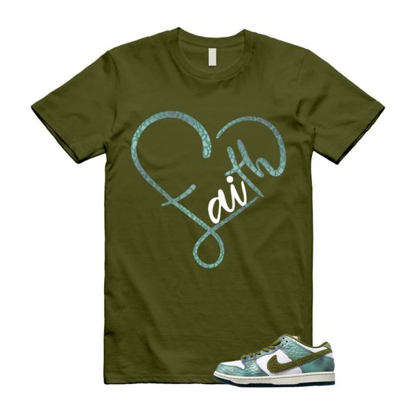 Dunk Chameleon Oil Green Desert Moss White Low SB T Shirt Match FAITH ,HJ3386-300 Jezsport.com