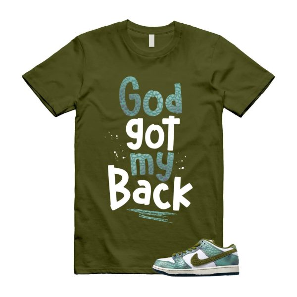 Dunk Chameleon Oil Green Desert Moss White Low SB T Shirt Match GOD ,HJ3386-300 Jezsport.com