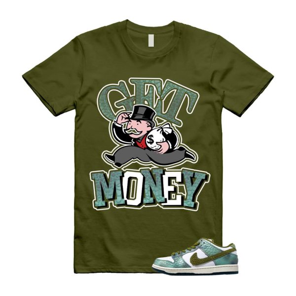 Dunk Chameleon Oil Green Desert Moss White Low SB T Shirt Match GM ,HJ3386-300 Jezsport.com