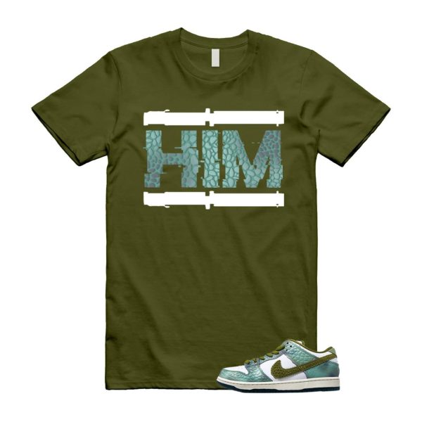 Dunk Chameleon Oil Green Desert Moss White Low SB T Shirt Match HIM ,HJ3386-300 Jezsport.com