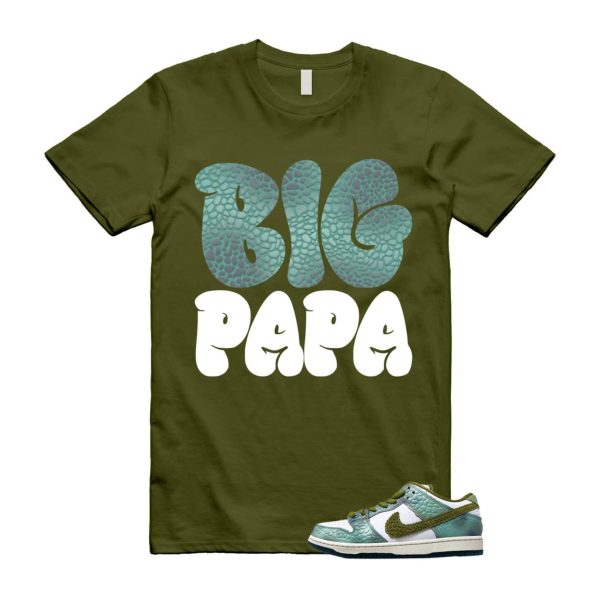 Dunk Chameleon Oil Green Desert Moss White Low SB T Shirt Match PAPA ,HJ3386-300 Jezsport.com