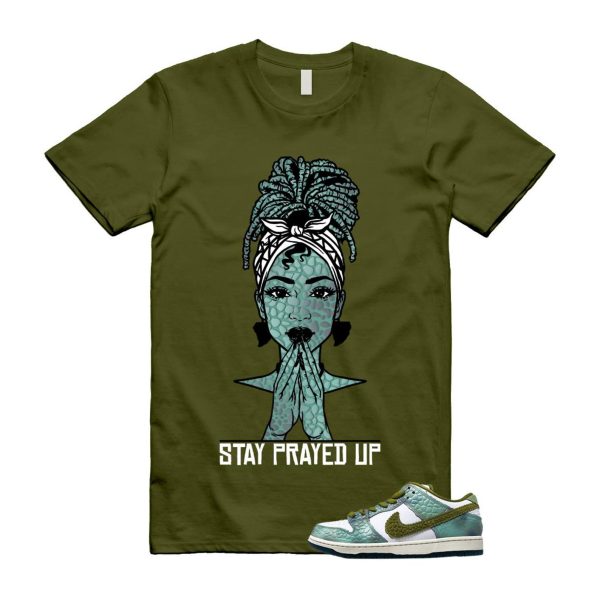 Dunk Chameleon Oil Green Desert Moss White Low SB T Shirt Match PRAY ,HJ3386-300 Jezsport.com