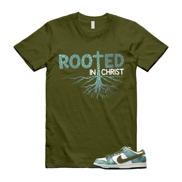 Dunk Chameleon Oil Green Desert Moss White Low SB T Shirt Match ROOTED ,HJ3386-300 Jezsport.com