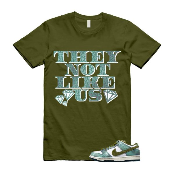 Dunk Chameleon Oil Green Desert Moss White Low SB T Shirt Match US2 ,HJ3386-300 Jezsport.com