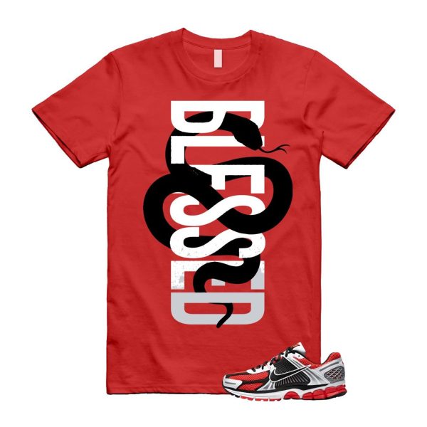 Zoom Vomero 5 Bright Crimson Silver Black White T Shirt Match SNAKEBLS Jezsport.com