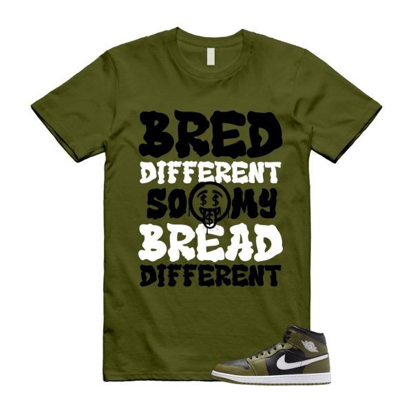 1 Sequoia Olive Green Black White Air Mid T Shirt Match BDBD Jezsport.com