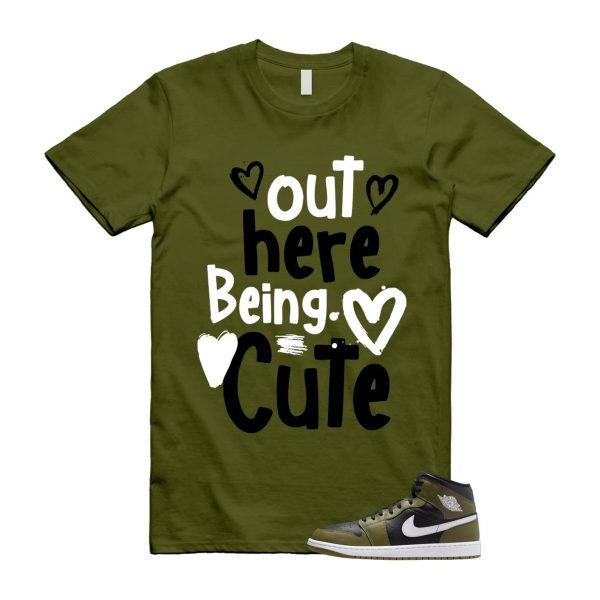 1 Sequoia Olive Green Black White Air Mid T Shirt Match C2 Jezsport.com