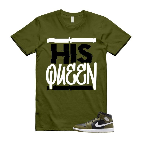 1 Sequoia Olive Green Black White Air Mid T Shirt Match HQ Jezsport.com