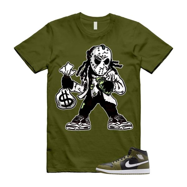 1 Sequoia Olive Green Black White Air Mid T Shirt Match JASON Jezsport.com