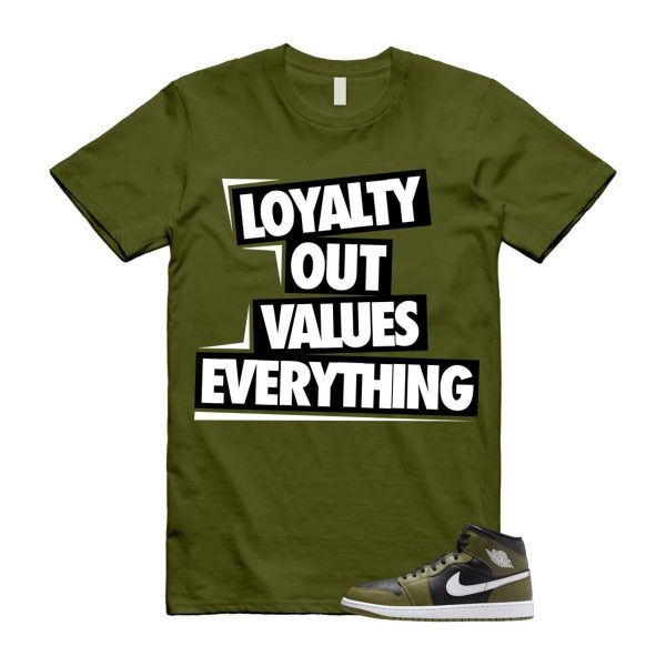 1 Sequoia Olive Green Black White Air Mid T Shirt Match LOVE Jezsport.com