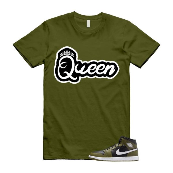 1 Sequoia Olive Green Black White Air Mid T Shirt Match Q2 Jezsport.com