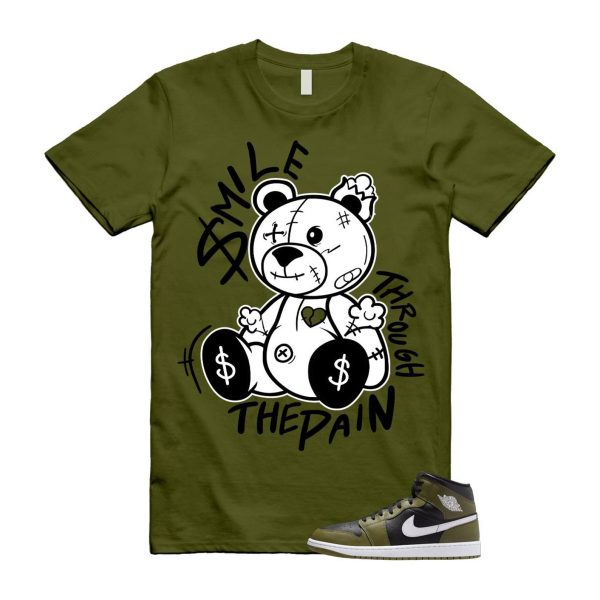 1 Sequoia Olive Green Black White Air Mid T Shirt Match SM2 Jezsport.com