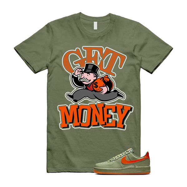 Air Force 1 Wet Putty 2.0 Low '07 Premium Oil Green Safety Orange T Shirt Match GM ,HJ9118-386 Jezsport.com