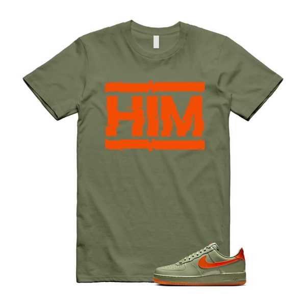 Air Force 1 Wet Putty 2.0 Low '07 Premium Oil Green Safety Orange T Shirt Match HIM ,HJ9118-386 Jezsport.com