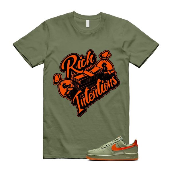 Air Force 1 Wet Putty 2.0 Low '07 Premium Oil Green Safety Orange T Shirt Match RICH ,HJ9118-386 Jezsport.com