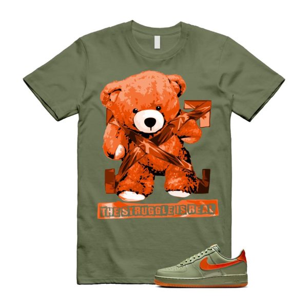 Air Force 1 Wet Putty 2.0 Low '07 Premium Oil Green Safety Orange T Shirt Match STRUG Jezsport.com