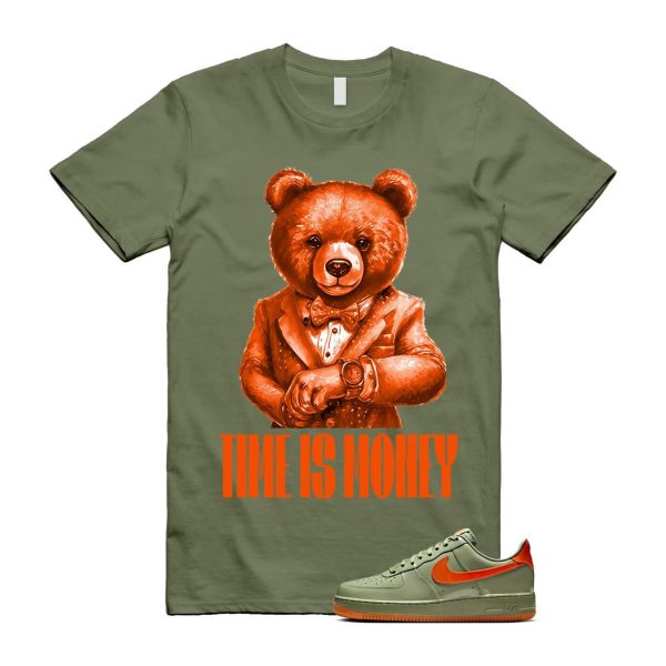 Air Force 1 Wet Putty 2.0 Low '07 Premium Oil Green Safety Orange T Shirt Match TIM ,HJ9118-386 Jezsport.com