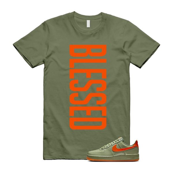 Air Force 1 Wet Putty 2.0 Low '07 Premium Oil Green Safety Orange T Shirt Match VERTBLS ,HJ9118-386 Jezsport.com