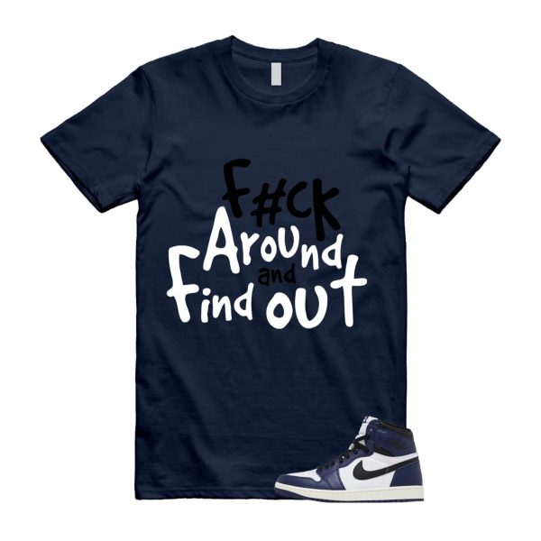 1 Midnight Navy Black White Sail Retro High OG T Shirt Match FCK2 ,FD1437-401 Jezsport.com