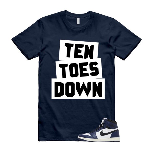 1 Midnight Navy Black White Sail Retro High OG T Shirt Match TTD ,FD1437-401 Jezsport.com